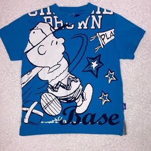 Charlie Brown baseball peanuts snoopy Woodstock short sleeve tee size 4